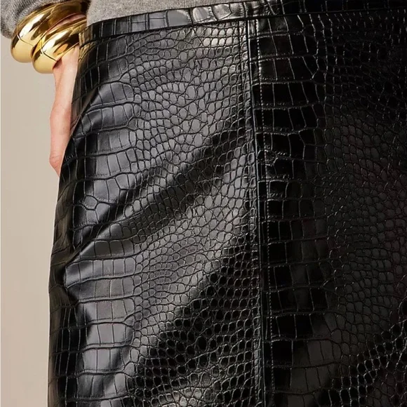Pencil skirt in croc-embossed faux leather JCrew size 8 - Picture 2 of 9